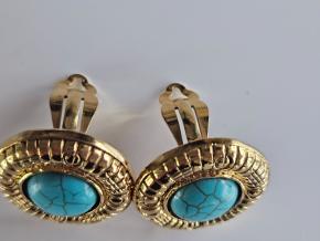 Chanel Vintage Cabochon Clip Earrings 5
