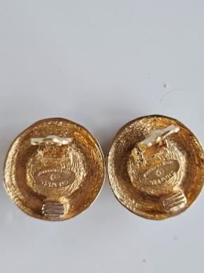 Chanel Vintage Cabochon Clip Earrings 14