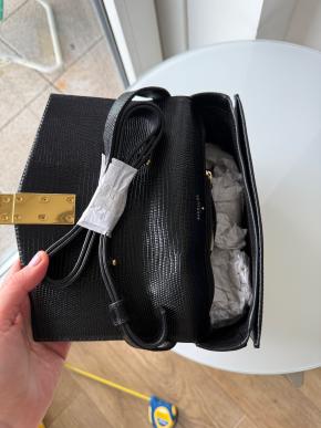 Demellier Black Faux Lizard Shoulder Bag 6