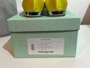 Aquazurra Yellow Satin Gatsby Ballet Pumps 4