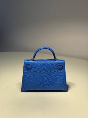 Hermes Rare Bleu Sapphire Mini Kelly II - Full set with receipt 3