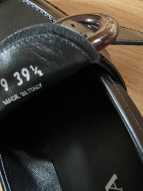 Prada Black Leather Circular Buckle Loafers 6