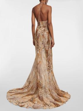 Alessandra Rich Leopard-Print Silk Georgette Gown 3