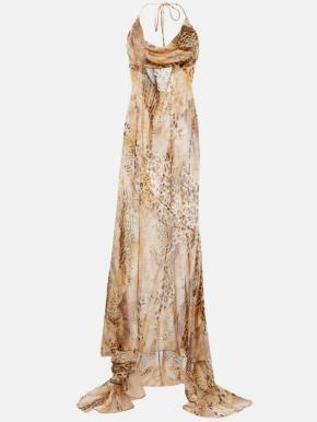 Alessandra Rich Leopard-Print Silk Georgette Gown 2