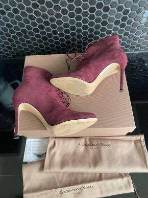 Gianvito Pink Suede Ankle Boots 6