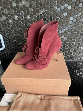 Gianvito Pink Suede Ankle Boots 5