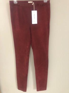 American Vintage Red Stretch Suede Leggings 11