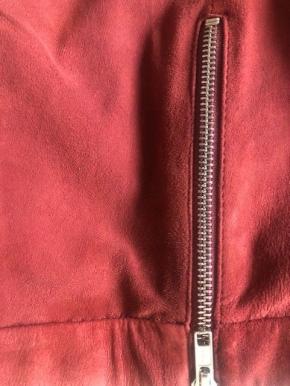 American Vintage Red Stretch Suede Leggings 7