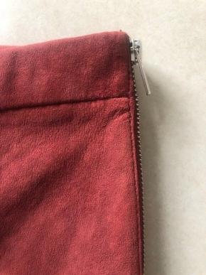 American Vintage Red Stretch Suede Leggings 13