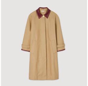 Sandro Leather Collared Trench Coat 2