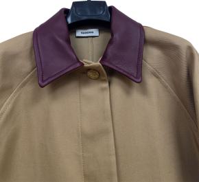 Sandro Leather Collared Trench Coat 5