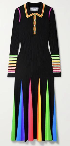Christopher John Rogers Ribbed Wool Midi Dress 2