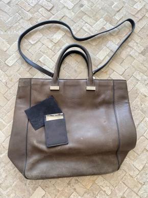The Row Grey Tall Tote Bag - Well worn 2