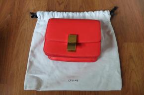 Celiné Red Leather Classic Mini Box Bag 2