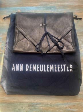 Ann Demeulemeester Black Leather Envelope Clutch Bag 2