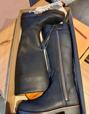 Penelope Chilvers Black Leather Tassel Boots 7