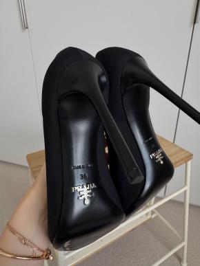 Prada Black Jersey Heeled Pumps 9