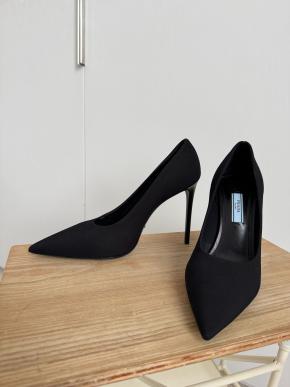 Prada Black Jersey Heeled Pumps 3