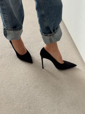 Prada Black Jersey Heeled Pumps 7
