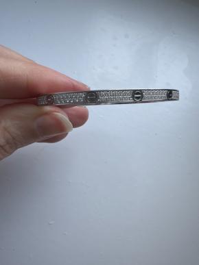 Cartier Full Diamond Set 2 Row Love Bangle 2