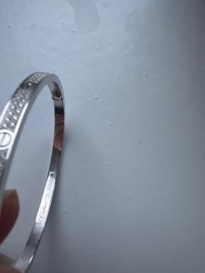 Cartier Full Diamond Set 2 Row Love Bangle 4