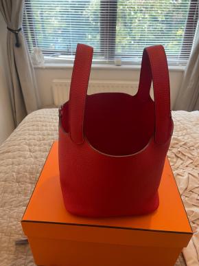 Hermes Rouge De Coeur Taurillon Clemence Picotin 22 Lock 3