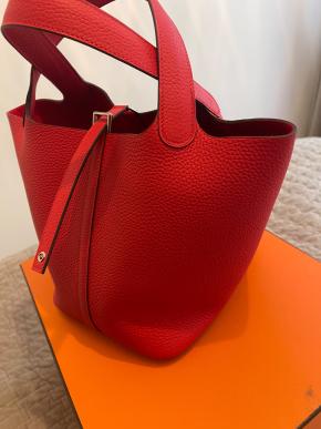 Hermes Rouge De Coeur Taurillon Clemence Picotin 22 Lock 4