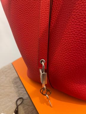 Hermes Rouge De Coeur Taurillon Clemence Picotin 22 Lock 7