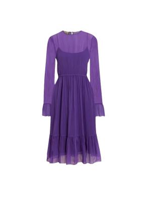 Gucci Purple Silk Chiffon Midi Dress 2