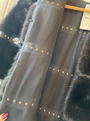 Valentino Black Crystal Embelleshed Mink Jacket 4