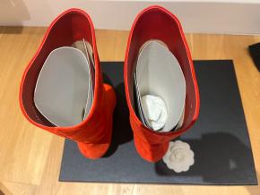 Chanel Red Suede Gabrielle Boots Size 38.5 9