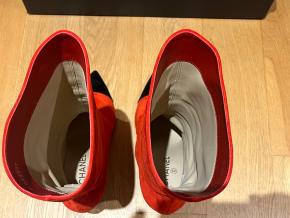 Chanel Red Suede Gabrielle Boots Size 38.5 14