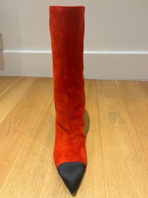 Chanel Red Suede Gabrielle Boots Size 38.5 11
