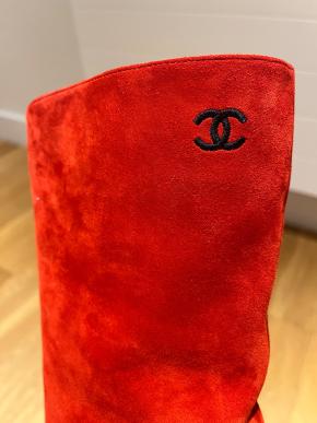 Chanel Red Suede Gabrielle Boots Size 38.5 21