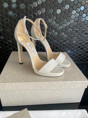 Jimmy Choo White Misty 120 Sandals 10