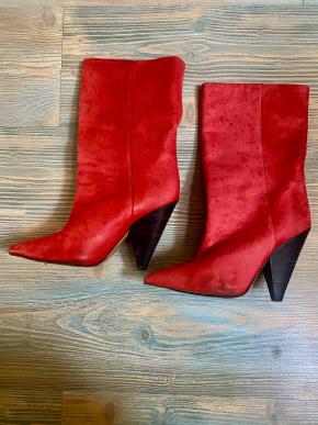Isabel Marant Red Leather Lexing Boots 4