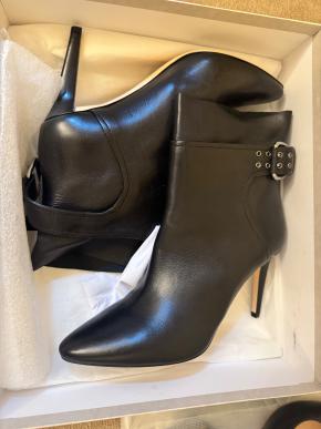 Jimmy Choo Black Leather Buckle Detail Ankle Boots 3