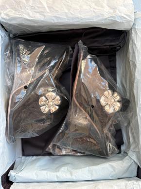 Prada Embellished Black Suede Heeled Mules 7