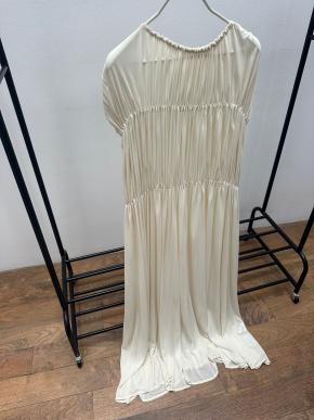Jil Sander Cream Pleated Dress 4