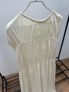 Jil Sander Cream Pleated Dress 8