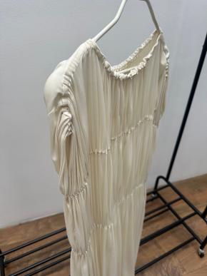 Jil Sander Cream Pleated Dress 9