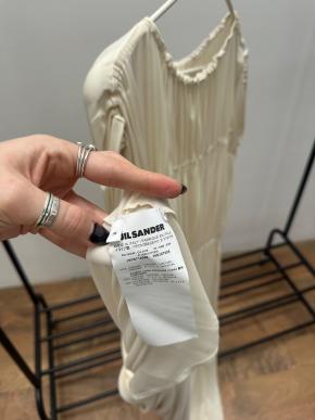 Jil Sander Cream Pleated Dress 5