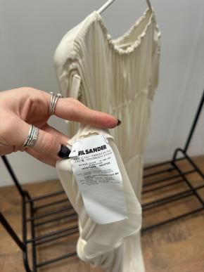 Jil Sander Cream Pleated Dress 6