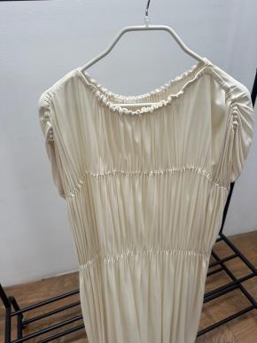 Jil Sander Cream Pleated Dress 3