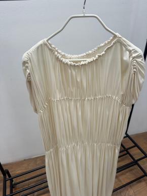 Jil Sander Cream Pleated Dress 7