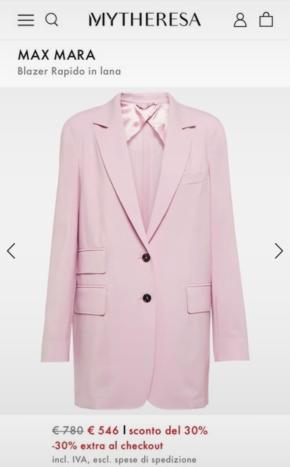 MaxMara Pink Wool Single Breasted Blazer 2