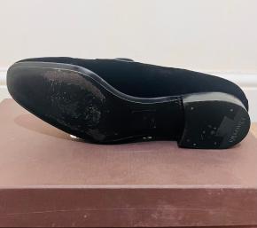 Church's Navy Velvet Crystal Silver Crown Loafers 11