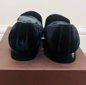 Church's Navy Velvet Crystal Silver Crown Loafers 15