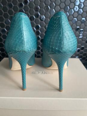 Jimmy Choo Blue Elaphe Matt Pumps 7