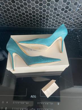 Jimmy Choo Blue Elaphe Matt Pumps 5